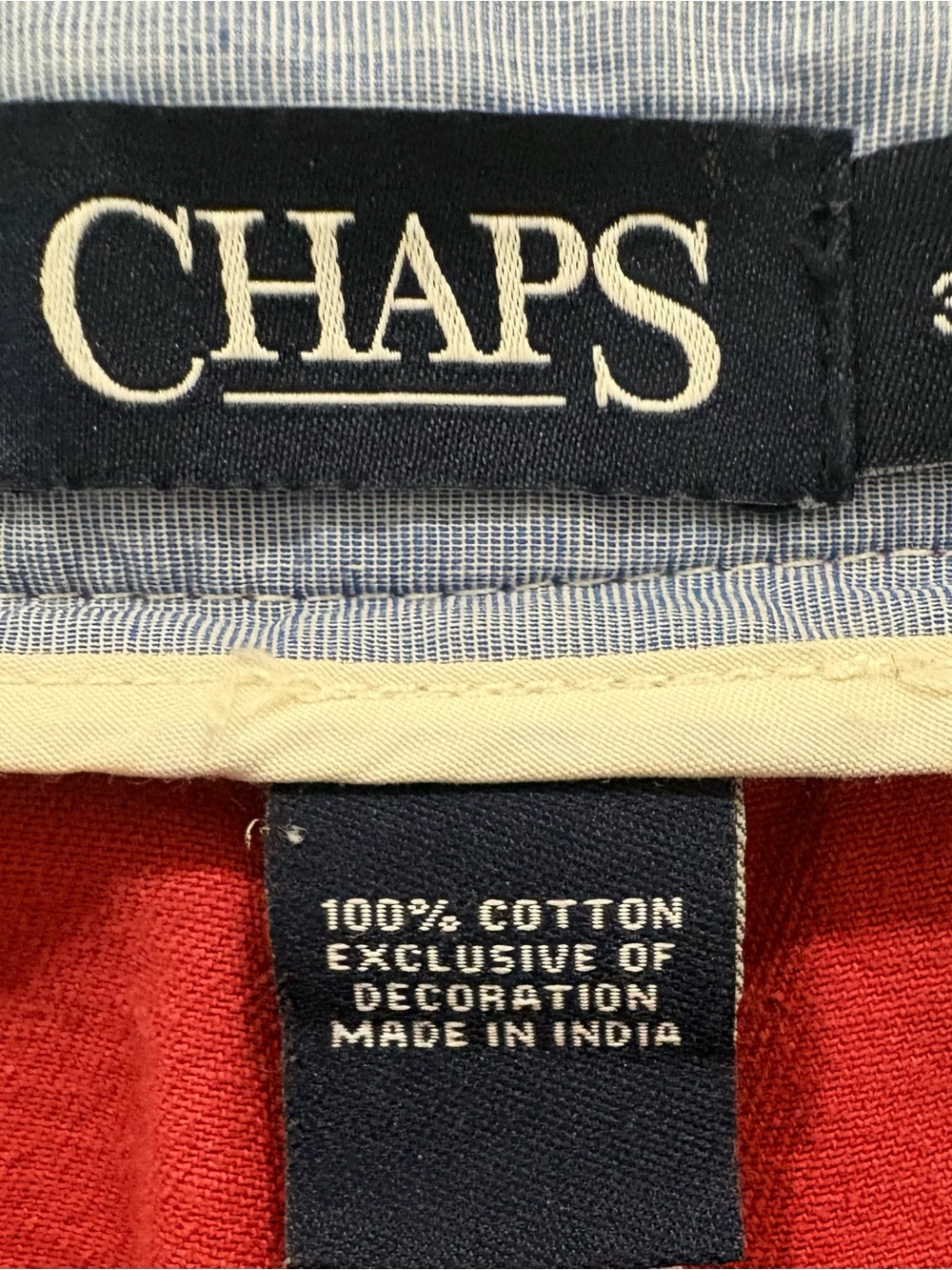 Chaps Shorts Mens 38 Chino
Flat Front Nantucket Red Cotton Twill Casual Basic - Picture 3 of 7